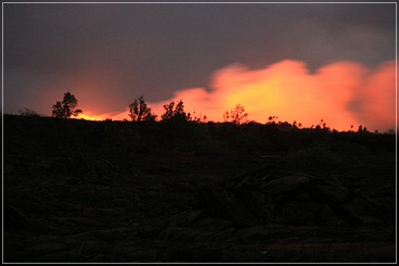 Big Island, Ende des Hwy. 130, Lava Viewing Area